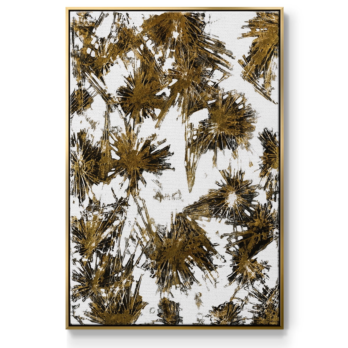 Fireworks Framed Premium Gallery Wrapped Canvas - Ready to Hang - 25 x 37 - Gold Floating Frame
