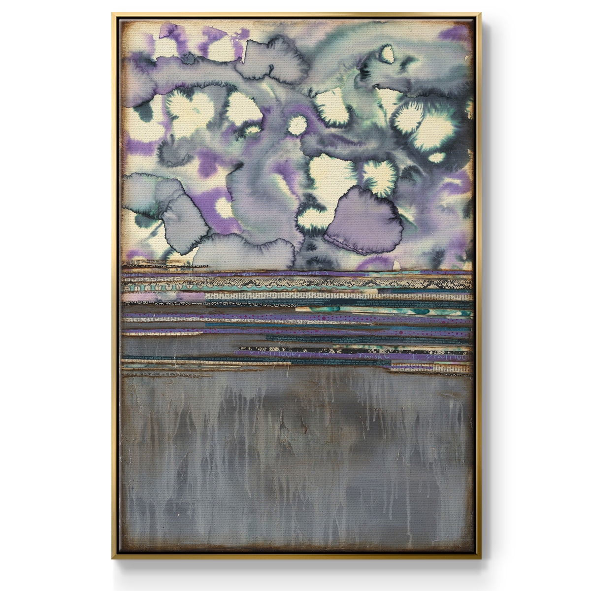 Fireworks Framed Premium Gallery Wrapped Canvas - Ready to Hang - 25 x 37 - Gold Floating Frame