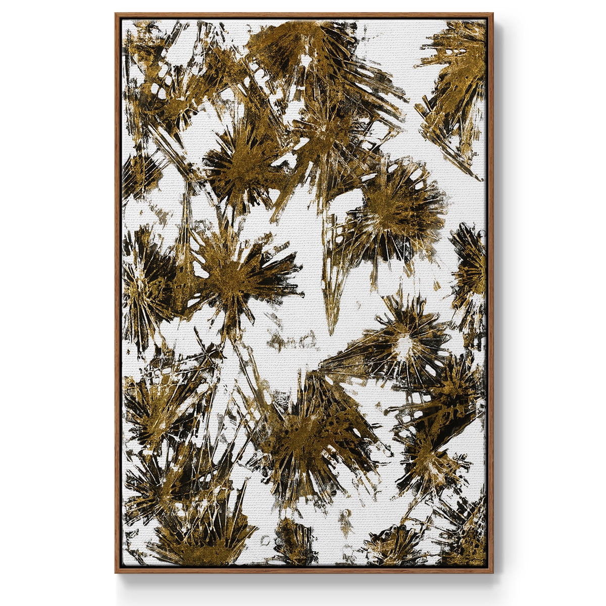 Fireworks Framed Premium Gallery Wrapped Canvas - Ready to Hang - 25 x 37 - Walnut Floating Frame