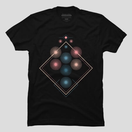 Fireworks Geometric Abstract Holiday Graphic T-shirt M2984044, Up to Size 5XL