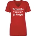 thumbnail image 1 of Fireworks. . .Getting Lit Tonight Womens V-Neck Tee, 1 of 2