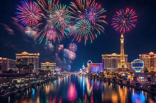 Fireworks Over Las Vegas Puzzle – 500 Teile, Für Kinder & Erwachsene, 50,1 X 38,1 Cm – Kunst, Dekoration, Geschenk