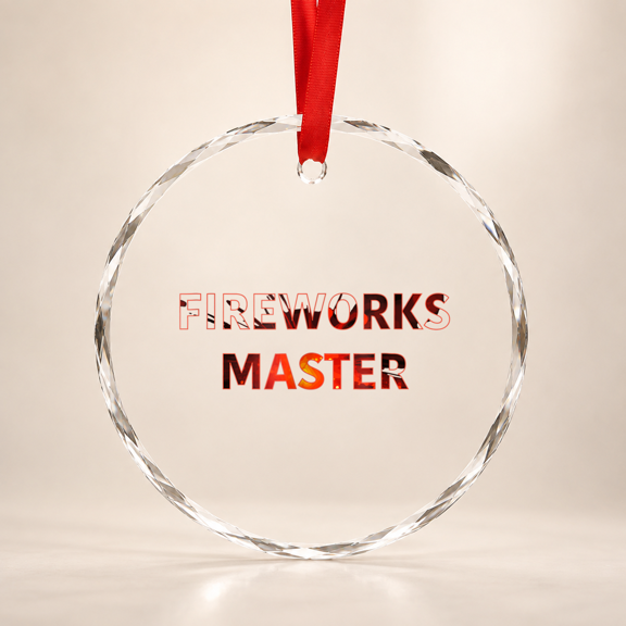 Fireworks Master, Pyro 4Th Of July Glass Ornament Design
