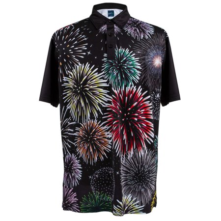 Fireworks Mens Golf Polo Shirt by ReadyGOLF