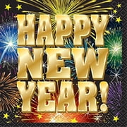 Fireworks New Years Eve Beverage Napkins, 16ct