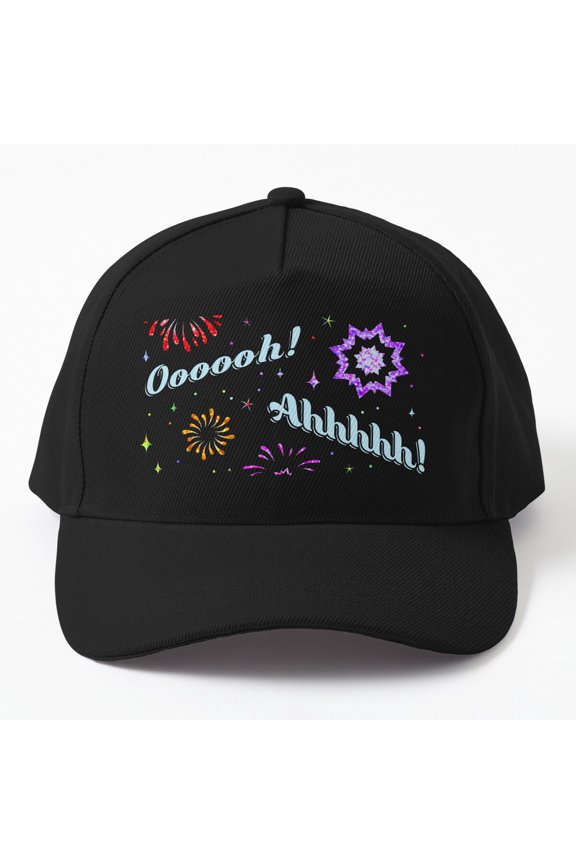 Fireworks Ooh and Ahh Baseball Cap, Celebration Reaction Statement Design, Classic Hat