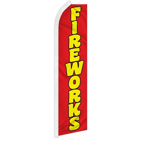 Fireworks (Red) Super Flag