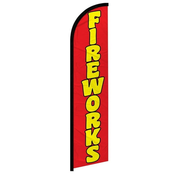 Fireworks (Red) Windless Banner Flag