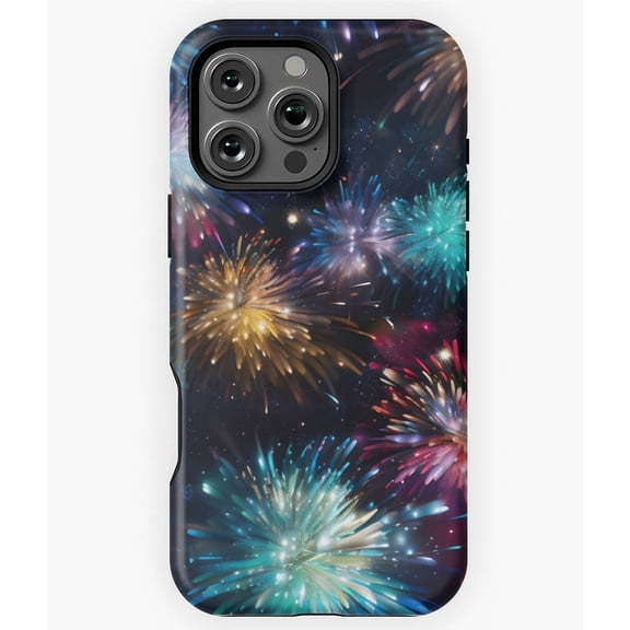 Fireworks Seamless Digital Paper Phone Case for iPhone 16 15 14 13 12 11 Pro Max