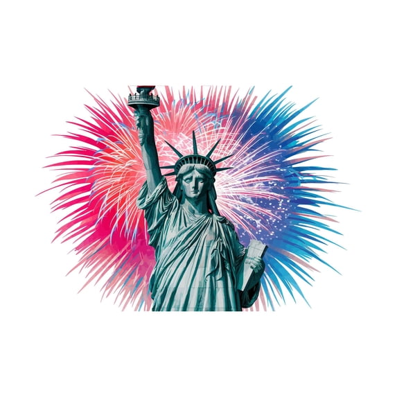 Fireworks Statue of liberty Independence Home Wall Art Sticker Designs Vinyl Stickers For Home House Walls Rooms Windows Bedroom Decoration Size (26x26 inch)