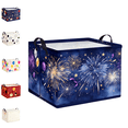 thumbnail image 1 of Fireworks Storage Basket for Gifts Empty Large Fireworks Festival Storage Bins with Handles ,Fabric Laundry Baskets Festival Harvest Collapsible Organizer Boxes for Home Clothes Toys Books(A-1pcs), 1 of 4