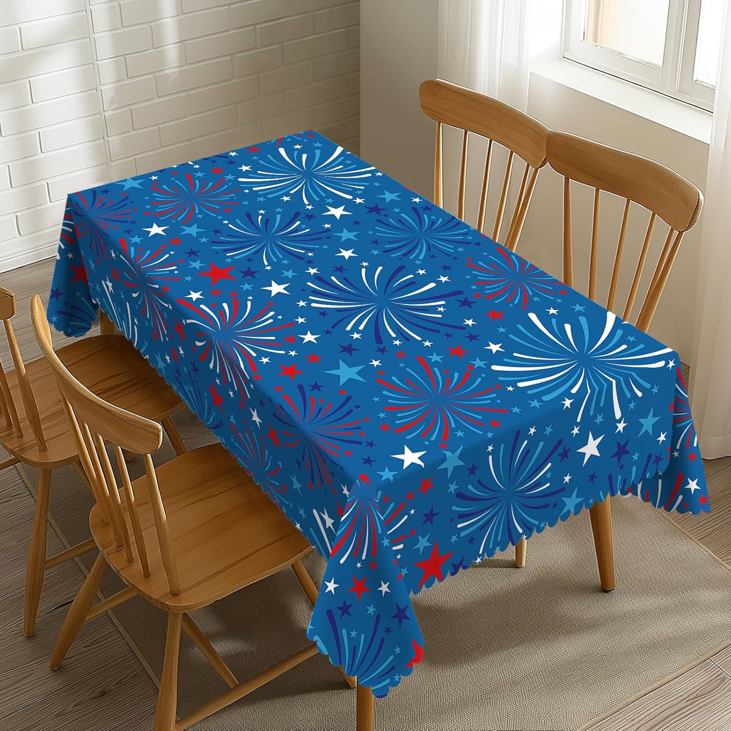 Fireworks Tablecloth 4th of July Fireworks Rectangle Tablecloth ...