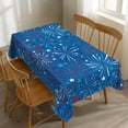 thumbnail image 1 of Fireworks Tablecloth 4th of July Fireworks Rectangle Tablecloth Americana Red White and Blue Firework Table Cover 60×84 Inch Washable Table Cloth for Kitchen Dining Room Party, 1 of 8