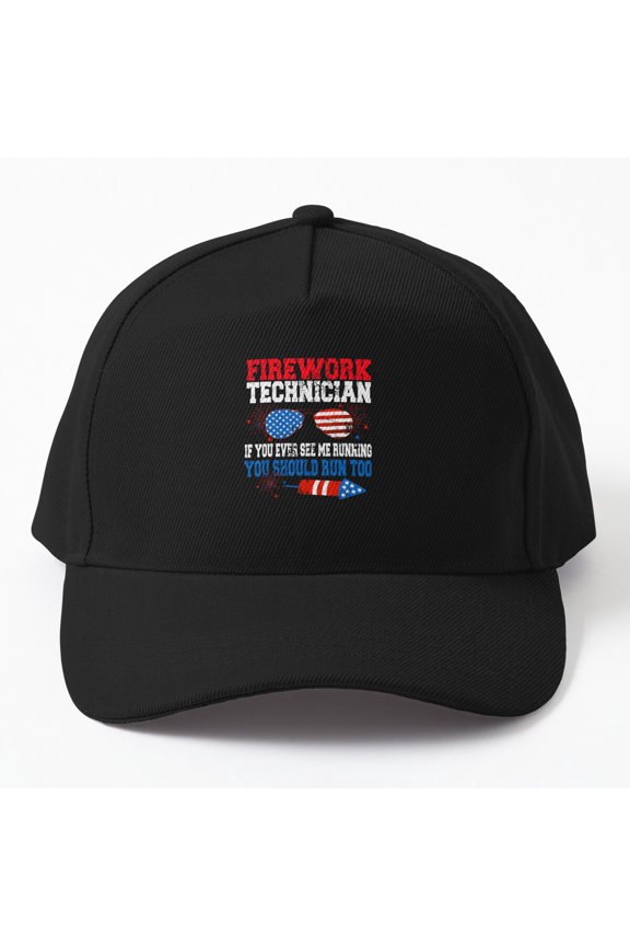 Fireworks Technician Baseball Cap, American Independence July Fourth Design, Classic Hat