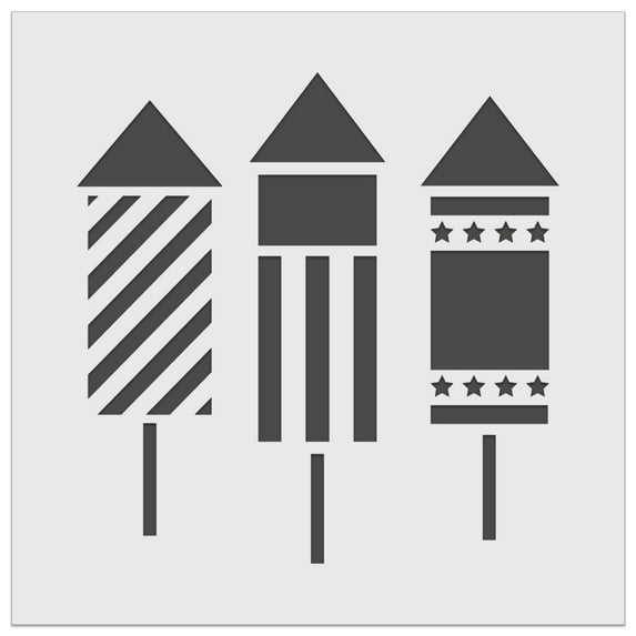 Fireworks Trio Celebration July 4th DIY Cookie Wall Craft Stencil - 4.5 Inch