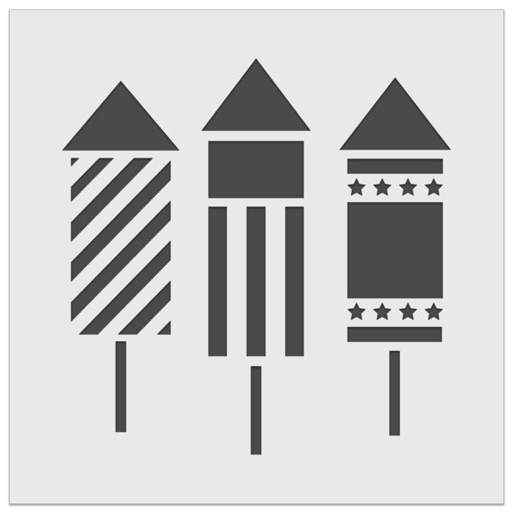 Fireworks Trio Celebration July 4th DIY Cookie Wall Craft Stencil - 5.5 Inch