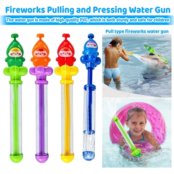 Fireworks Water Blaster, Firework Design Water Squirter with Smooth Pull Mechanism, Durable Summer Toy for Kids, Perfect for Water Fight Activities