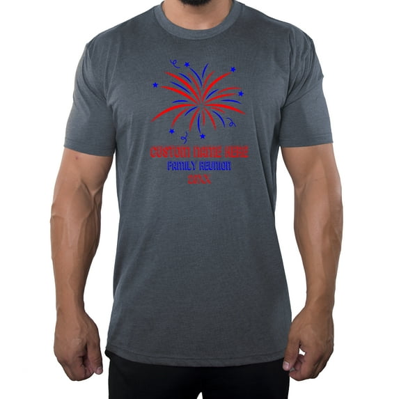 Fireworks With Custom Name - Family Reunion Men T-shirts