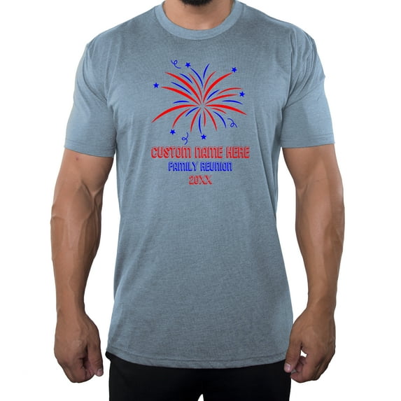 Fireworks With Custom Name - Family Reunion Men T-shirts
