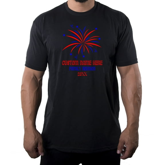 Fireworks With Custom Name - Family Reunion Men T-shirts