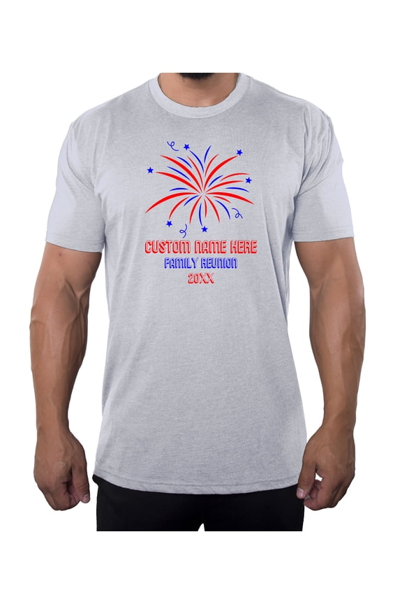 Fireworks With Custom Name - Family Reunion Men T-shirts