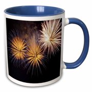Fireworks - fireworks, golden fireworks, new year, party, bonfire night, diwali, divali 11oz Two-Tone Blue Mug mug-46996-6