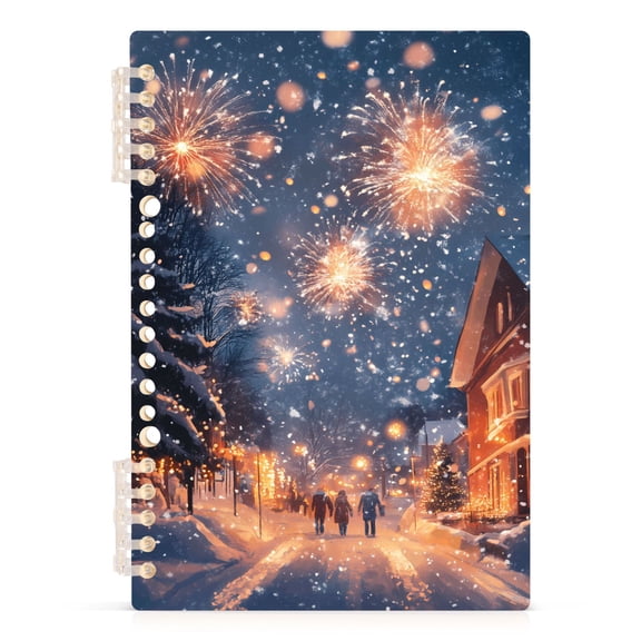Fireworks in Sky Notebooks 1-subject Journal 60 Sheets A5 College Ruled Paper Detachable Ring 8.3"x5.7"