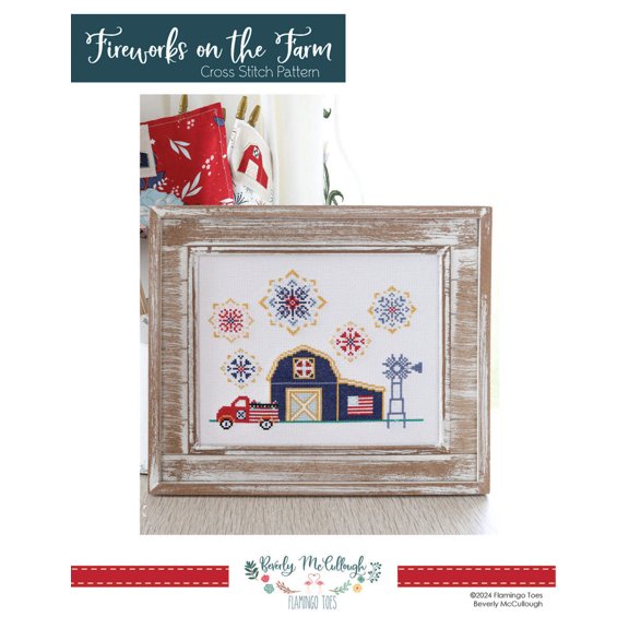 Fireworks on the Farm Cross Stitch Pattern