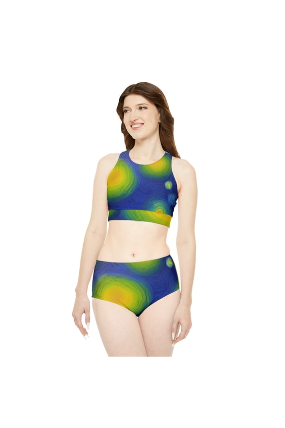 'Fireworks over River' Sporty Bikini Set (AOP)