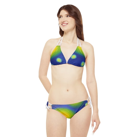 'Fireworks over River' Strappy Bikini Set (AOP)