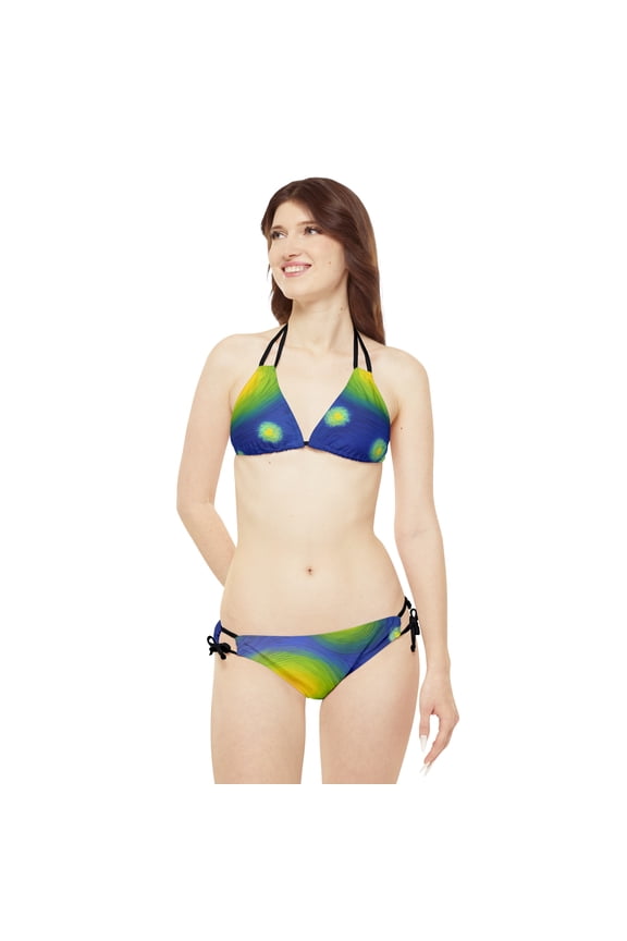 'Fireworks over River' Strappy Bikini Set (AOP)