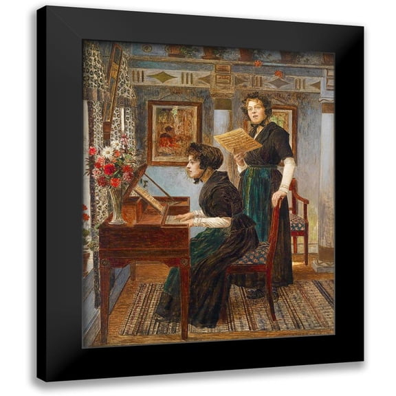 Firle, Walter 12x14 Black Modern Framed Museum Art Print Titled - The Singing Lesson