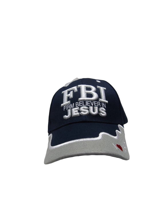 Firm Believer In Jesus FBI Christian Hat Ball Cap I Love Heart BlUE HAT CAP
