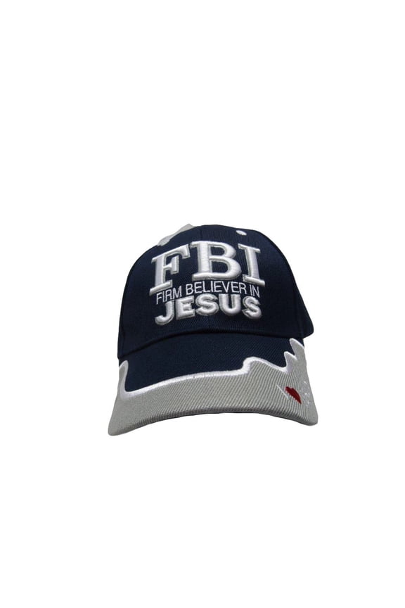 Firm Believer In Jesus FBI Christian Hat Ball Cap I Love Heart BlUE HAT CAP