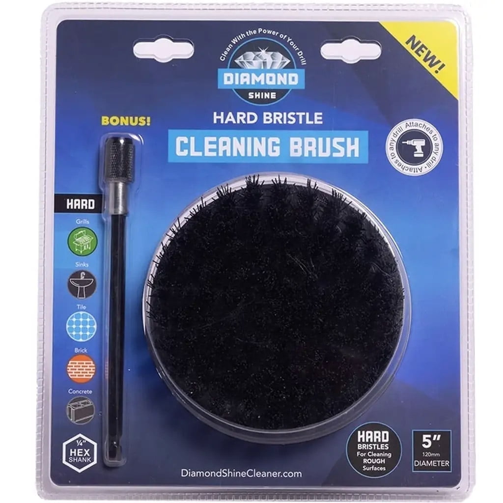 Firm Drill Brush Cleaning Attachment with 6" Extension - Scrubbing and Cleaning - Bathroom, Grout, Carpet, Floor, Tub, Shower, Tile, Kitchen