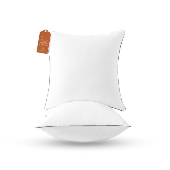 Firm Euro Pillow Insert 26x26 European Pillows Set Of 2 For Bed Couch And Sofa - Oeko-tex Certified Down Alternative Filling 2 Pack Inches