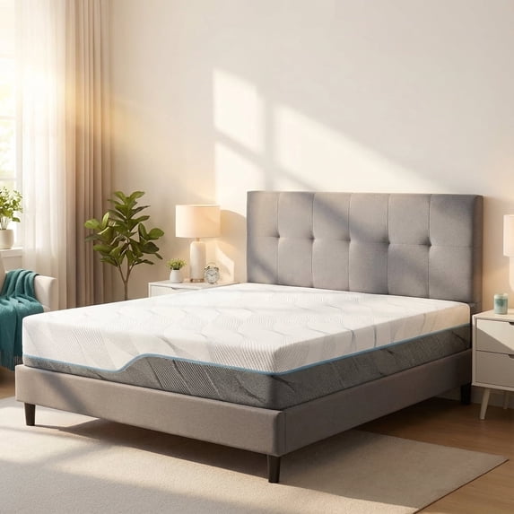 Extra Firm Flippable Mattress King Size, 10 Inch Medium - Extra Firm Dual Sided Gel Memory Foam Mattress for Back Pain Relief, CertiPUR-US