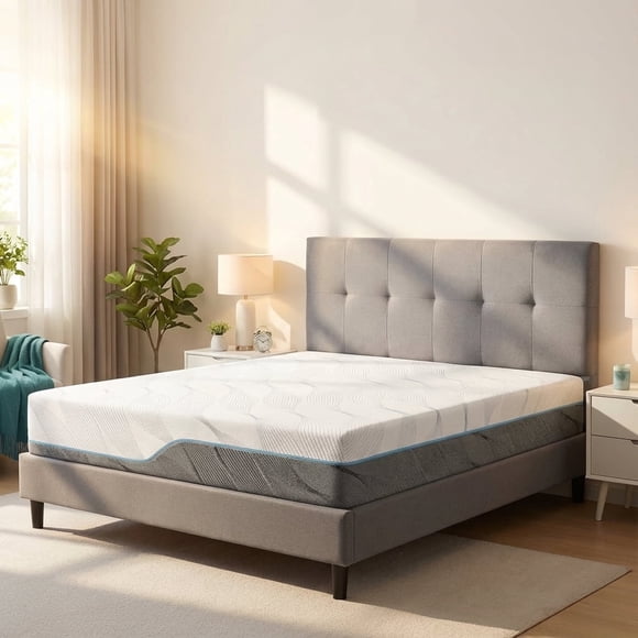 Extra Firm Flippable Mattress Queen Size, 10 Inch Medium - Extra Firm Dual Sided Gel Memory Foam Mattress for Back Pain Relief, CertiPUR-US