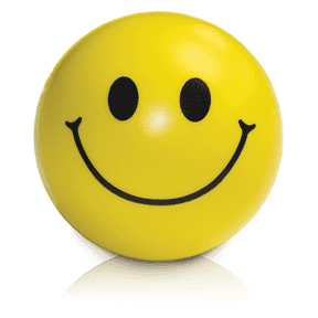 Rehabilitation Advantage Firm Yellow Smiley Ball Hand Exercisers. Grip Strength Therapy, Stress and Recovery Aid.