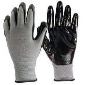 Firm Grip Nitrile Coated Tough Working Gloves: Black, Large Size