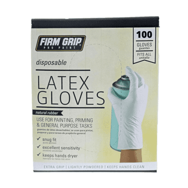 Firm Grip Pro Paint Disposable Latex Gloves, Clear, 100 Count, One Size