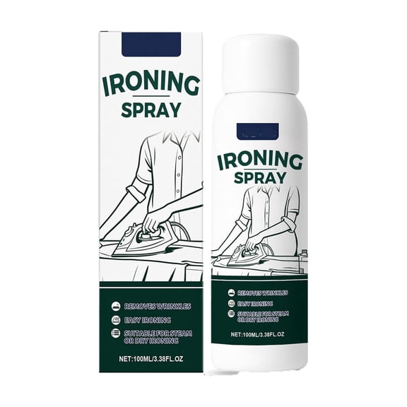 Firm Hold Fabric Ironing Starch Spray, Anti-Wrinkle Finishing Mist For Wool And Linen Garments, Refreshing Agent 100Ml White
