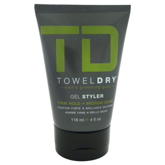 Firm Hold Gel Styler by Towel Dry for Men - 4 oz Gel