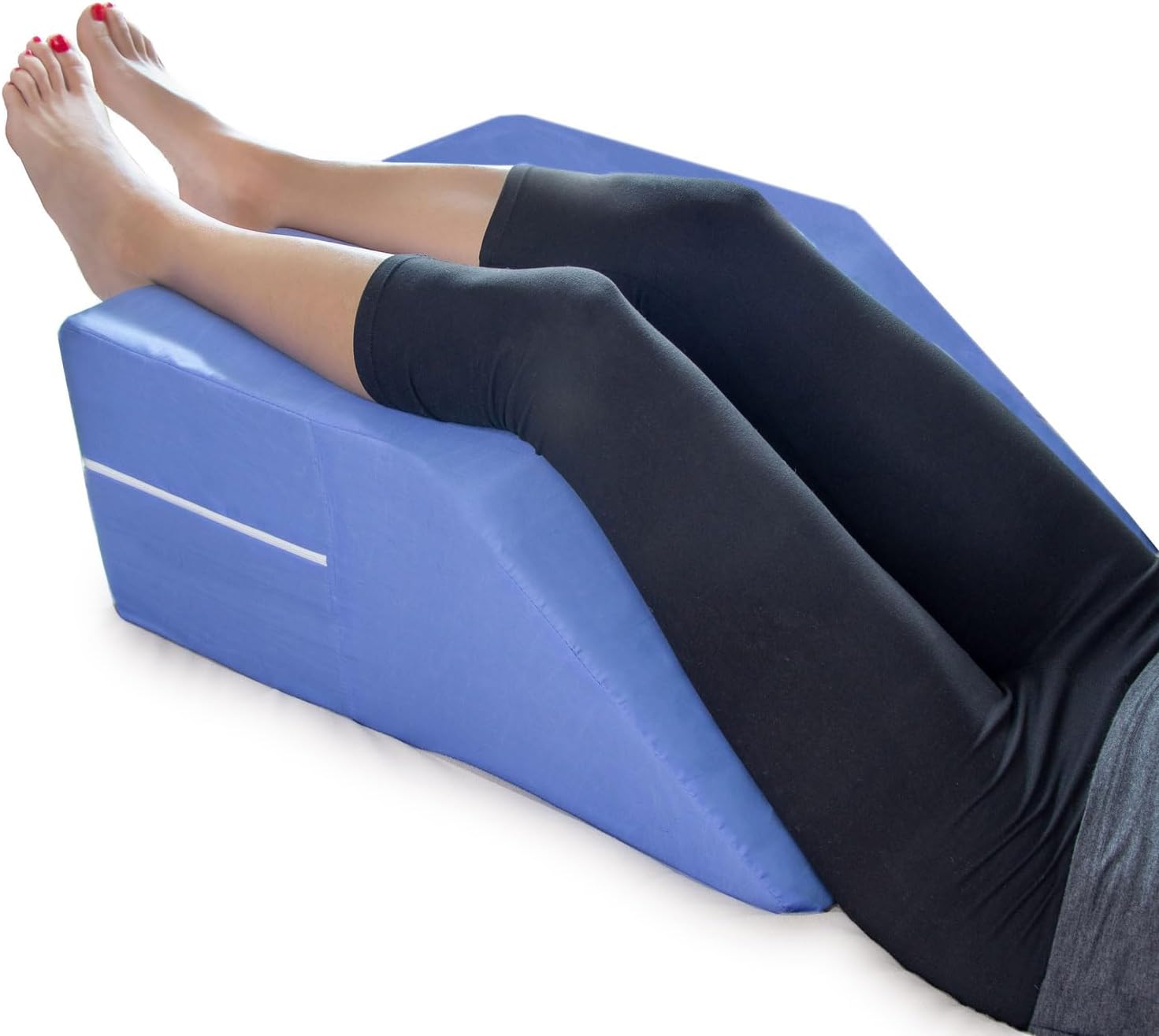 Firm Leg Wedge Pillow for Back Pain Relief, High-Density Foam, Bed Wedge Pillow For Legs Elevation, Knee Pain, Post Surgery Pillow, Circulation and Swelling, Pregnancy