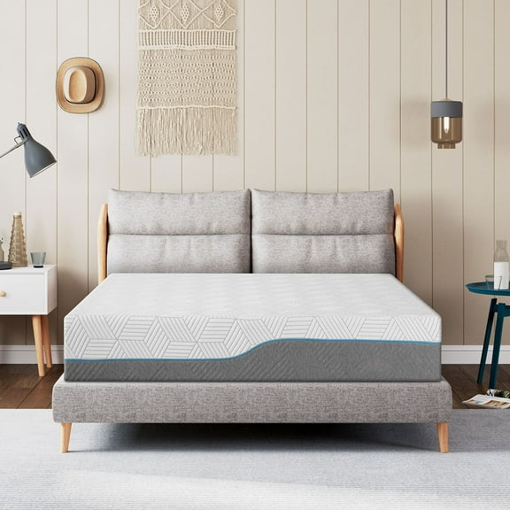 Firm Mattress Queen 14 Inch Memory Foam Mattress with Luxurious Ice Silk Cover, Cooling Green Tea Gel Bed Mattress in Box, Bamboo Medium Firm/Firm Mattress for Pressure Relief, CertiPUR-US, 80"x60"