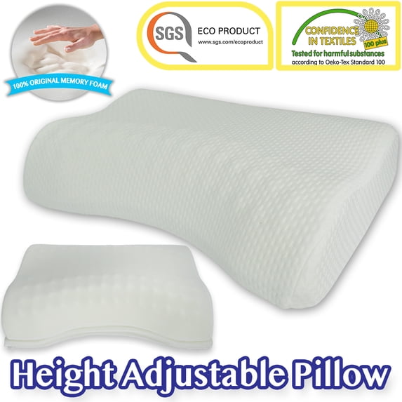 Firm Memory Foam Pillow Height Adjustable Pillow Massage Pillow Cervical Pillow ORTHOPEDIC Pillow Bed Pillow Sleeping Pillow Ideal for All Type of Sleepers, Extra Soft Bamboo Pillow caseby Comfyt