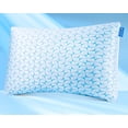 thumbnail image 1 of Firm Shredded Memory Foam Cooling Pillow for Hot Sleepers, Adjustable Bed Pillow for Side, Back, Stomach Sleepers, Washable Cover, Queen Size Set of 2, 1 of 6