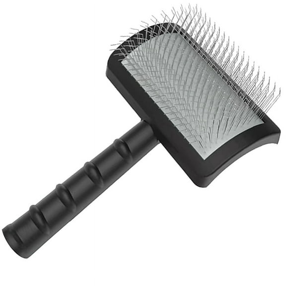 Firm Slicker Brush for Dogs- Extra Long Pin Slicker Brush for Large Dog Pet Grooming Wire Brush and Deshedding (Black)