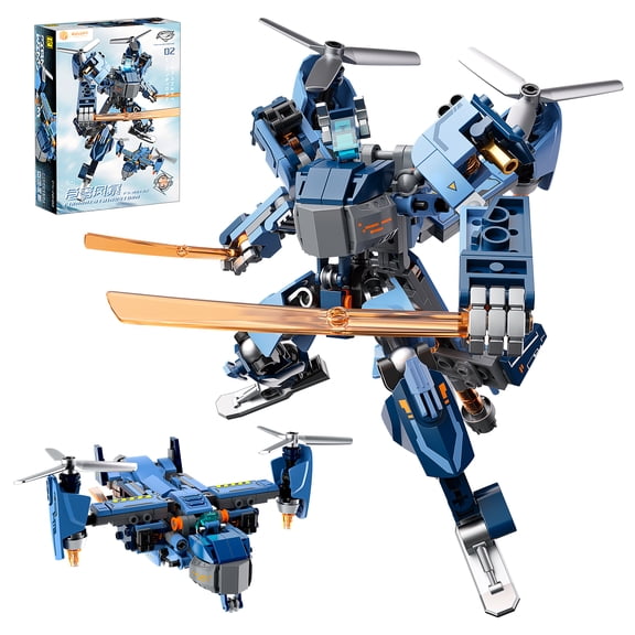 Firmament Storm 2-in-1 Transformable Mech Robot Building Set with Posable Joints & Movable Parts, STEM Educational Toys for Boys Kids 6+, Birthday Gift