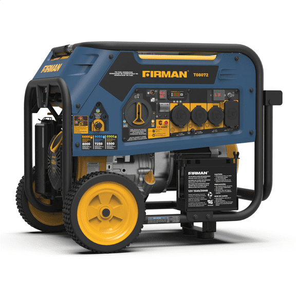Firman Tri Fuel 8000W Portable Generator Electric Start 120/240V with CO ALERT